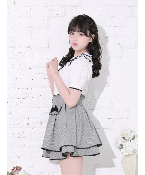 NOEMIE(ノエミー)の「ケーブル編みフリルリボンニットトップス(Tシャツ/カットソー・レディース・オフホワイト/ピンク/ブラック・M)」の5枚目の写真