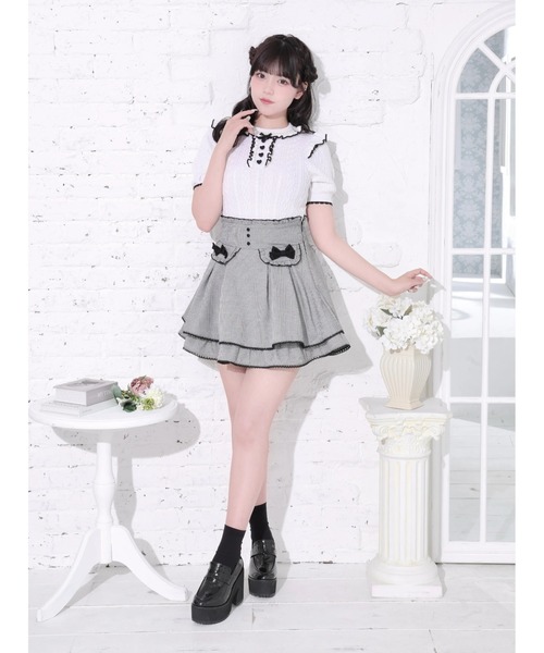 NOEMIE(ノエミー)の「ケーブル編みフリルリボンニットトップス(Tシャツ/カットソー・レディース・オフホワイト/ピンク/ブラック・M)」の7枚目の写真