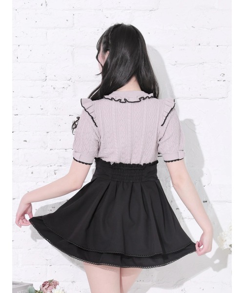 NOEMIE(ノエミー)の「ケーブル編みフリルリボンニットトップス(Tシャツ/カットソー・レディース・オフホワイト/ピンク/ブラック・M)」の9枚目の写真