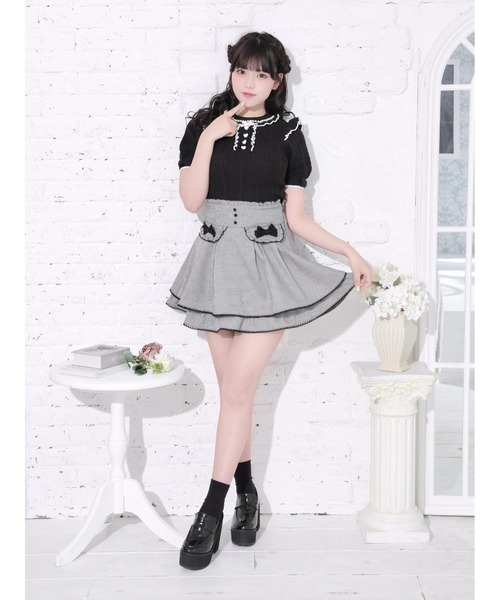 NOEMIE(ノエミー)の「ケーブル編みフリルリボンニットトップス(Tシャツ/カットソー・レディース・オフホワイト/ピンク/ブラック・M)」の13枚目の写真
