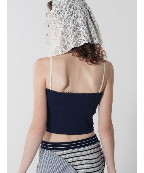 ELCHELE(エルチェレ)の「LACE TRIM BRA TOP(キャミソール・レディース・ヘザーグレー/ネイビー/オフホワイト/ブラック・FREE)」の20枚目の写真