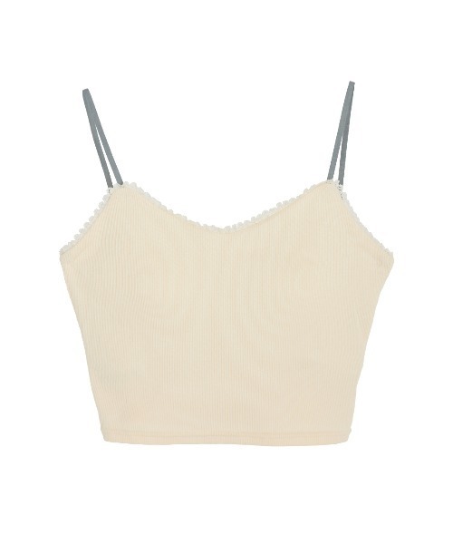 ELCHELE(エルチェレ)の「LACE TRIM BRA TOP(キャミソール・レディース・ヘザーグレー/ネイビー/オフホワイト/ブラック・FREE)」の15枚目の写真