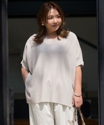 【野呂佳代さん着用】スゴ機能美ニット Vネック ワイドプルオーバー