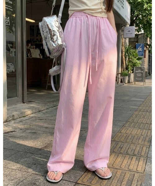 CHEER（チアー）の「シャーベットカラー ワイドウエストゴムイージーパンツ（その他パンツ・レディース・ブルー/イエロー/ピンク・FREE）」の19枚目の写真