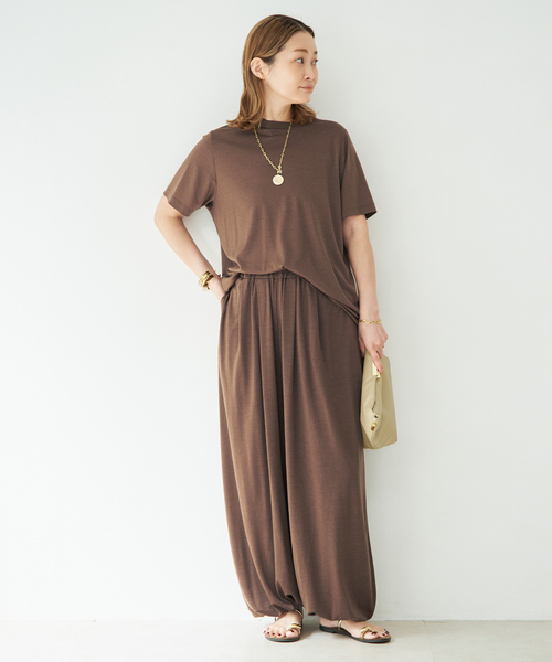 Deuxieme Classe（ドゥーズィエムクラス）の「*Prime wool jersey Tシャツ（Tシャツ/カットソー・レディース・ブラック/ブラウン・FREE）」の4枚目の写真