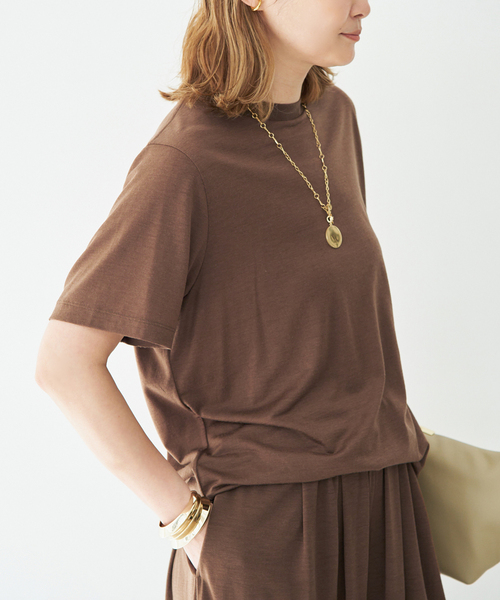 Deuxieme Classe（ドゥーズィエムクラス）の「*Prime wool jersey Tシャツ（Tシャツ/カットソー・レディース・ブラック/ブラウン・FREE）」の12枚目の写真