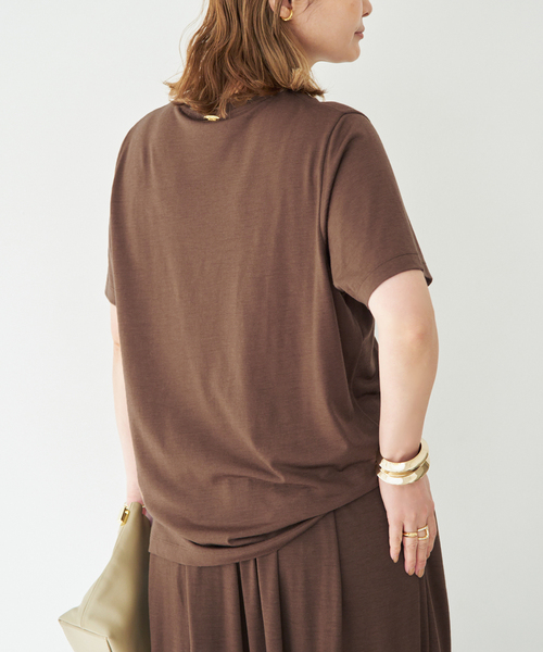 Deuxieme Classe（ドゥーズィエムクラス）の「*Prime wool jersey Tシャツ（Tシャツ/カットソー・レディース・ブラック/ブラウン・FREE）」の13枚目の写真
