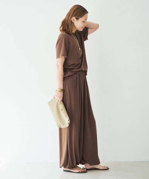 Deuxieme Classe（ドゥーズィエムクラス）の「*Prime wool jersey Tシャツ（Tシャツ/カットソー・レディース・ブラック/ブラウン・FREE）」の15枚目の写真