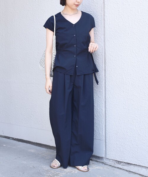 SHIPS Colors(シップス カラーズ)の「SHIPS Colors:〈接触冷感・UVカット・透湿〉ファンクション イージー パンツ◇(その他パンツ・レディース・ネイビー/ベージュ/オリーブ・ONE SIZE)」の22枚目の写真