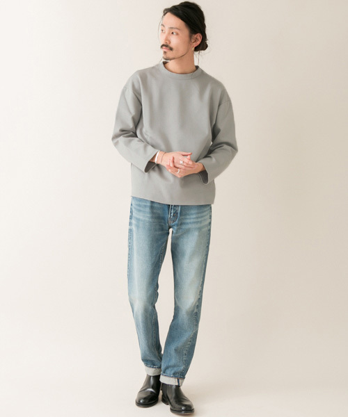 URBAN RESEARCH（アーバンリサーチ）の「UR ポンチルーズ8分袖Tシャツ（Tシャツ/カットソー・メンズ・ベージュ/グレー/ブラック/ホワイト・MEDIUM/LARGE）」の9枚目の写真