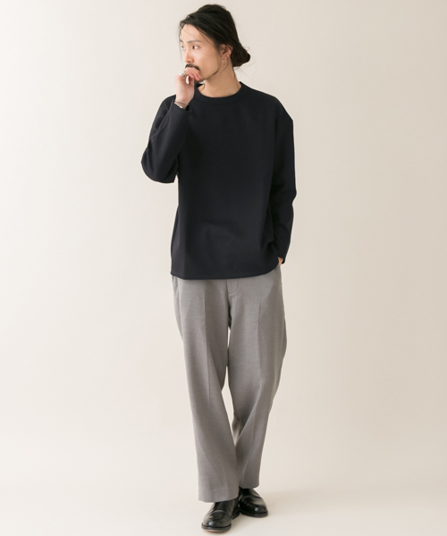 URBAN RESEARCH（アーバンリサーチ）の「UR ポンチルーズ8分袖Tシャツ（Tシャツ/カットソー・メンズ・ベージュ/グレー/ブラック/ホワイト・MEDIUM/LARGE）」の15枚目の写真