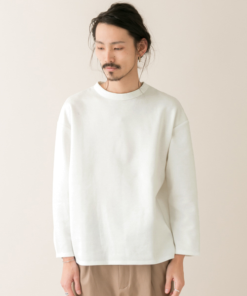 URBAN RESEARCH（アーバンリサーチ）の「UR ポンチルーズ8分袖Tシャツ（Tシャツ/カットソー・メンズ・ベージュ/グレー/ブラック/ホワイト・MEDIUM/LARGE）」の18枚目の写真