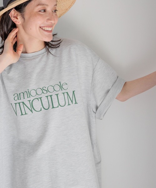 studio CLIP(スタディオクリップ)の「ロゴプリントTシャツチュニック(Tシャツ/カットソー・レディース・ネイビー/ブラウン/グレー・FREE)」の12枚目の写真