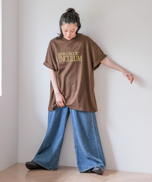 studio CLIP(スタディオクリップ)の「ロゴプリントTシャツチュニック(Tシャツ/カットソー・レディース・ネイビー/ブラウン/グレー・FREE)」の16枚目の写真