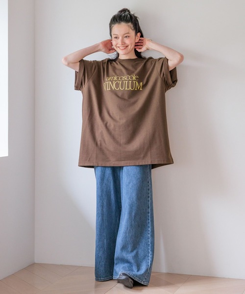 studio CLIP(スタディオクリップ)の「ロゴプリントTシャツチュニック(Tシャツ/カットソー・レディース・ネイビー/ブラウン/グレー・FREE)」の17枚目の写真