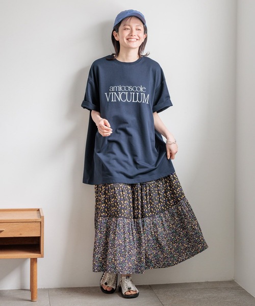 studio CLIP(スタディオクリップ)の「ロゴプリントTシャツチュニック(Tシャツ/カットソー・レディース・ネイビー/ブラウン/グレー・FREE)」の18枚目の写真