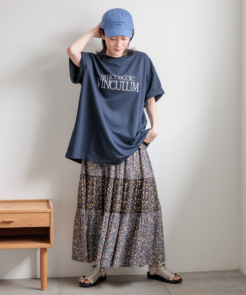 studio CLIP(スタディオクリップ)の「ロゴプリントTシャツチュニック(Tシャツ/カットソー・レディース・ネイビー/ブラウン/グレー・FREE)」の19枚目の写真
