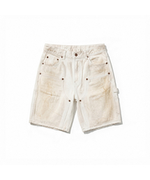 OIL WASHED OXFORD DOUBLE KNEE SHORT IVORY