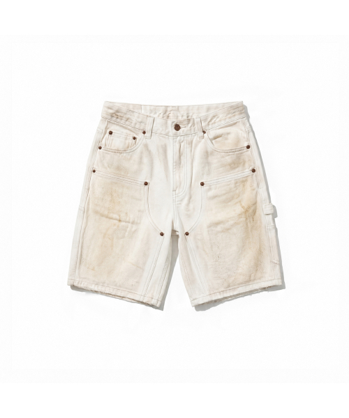 EXTRAORDINARY(エクストラオーディナリー)の「OIL WASHED OXFORD DOUBLE KNEE SHORT IVORY(その他パンツ・メンズ・その他・MEDIUM/LARGE/X-LARGE/XX-LARGE)」の1枚目の写真