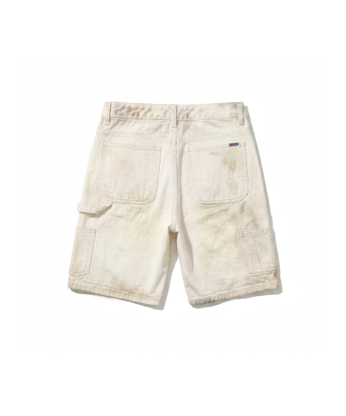 EXTRAORDINARY(エクストラオーディナリー)の「OIL WASHED OXFORD DOUBLE KNEE SHORT IVORY(その他パンツ・メンズ・その他・MEDIUM/LARGE/X-LARGE/XX-LARGE)」の2枚目の写真