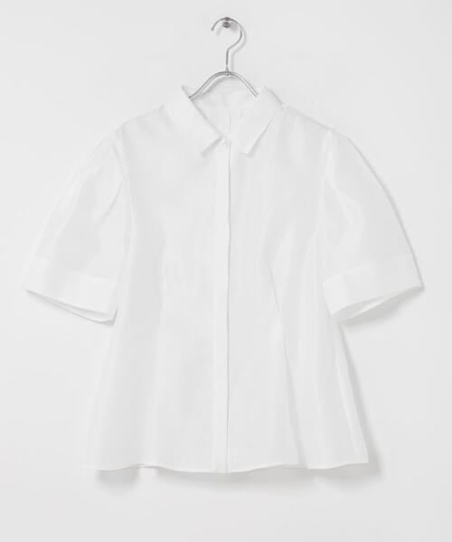 URBAN RESEARCH ROSSO WOMEN（アーバンリサーチ　ロッソ）の「シアーオーガンジーフォルムシャツ（シャツ/ブラウス・レディース・ブラック/オフホワイト・FREE）」の7枚目の写真