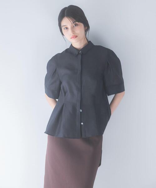 URBAN RESEARCH ROSSO WOMEN（アーバンリサーチ　ロッソ）の「シアーオーガンジーフォルムシャツ（シャツ/ブラウス・レディース・ブラック/オフホワイト・FREE）」の9枚目の写真