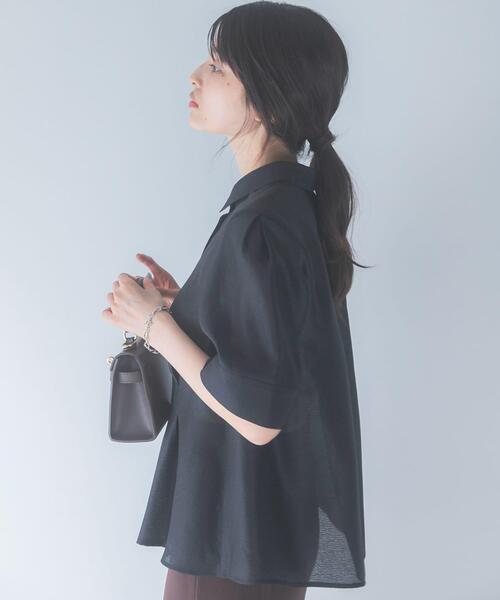 URBAN RESEARCH ROSSO WOMEN（アーバンリサーチ　ロッソ）の「シアーオーガンジーフォルムシャツ（シャツ/ブラウス・レディース・ブラック/オフホワイト・FREE）」の11枚目の写真