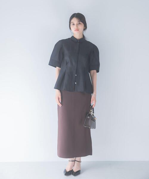 URBAN RESEARCH ROSSO WOMEN（アーバンリサーチ　ロッソ）の「シアーオーガンジーフォルムシャツ（シャツ/ブラウス・レディース・ブラック/オフホワイト・FREE）」の12枚目の写真