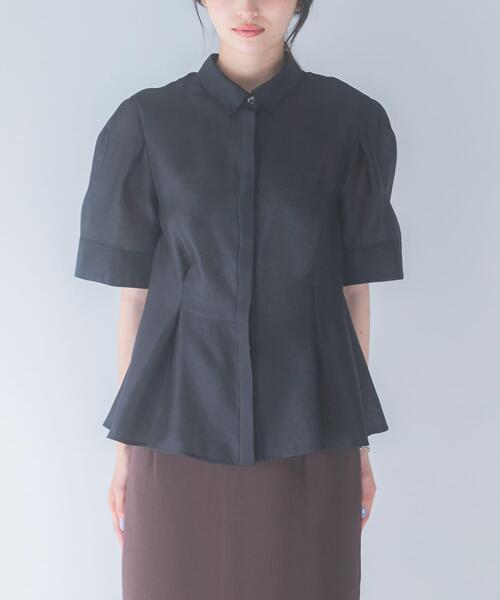 URBAN RESEARCH ROSSO WOMEN（アーバンリサーチ　ロッソ）の「シアーオーガンジーフォルムシャツ（シャツ/ブラウス・レディース・ブラック/オフホワイト・FREE）」の13枚目の写真
