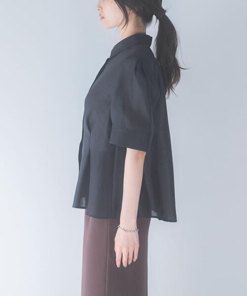 URBAN RESEARCH ROSSO WOMEN（アーバンリサーチ　ロッソ）の「シアーオーガンジーフォルムシャツ（シャツ/ブラウス・レディース・ブラック/オフホワイト・FREE）」の14枚目の写真
