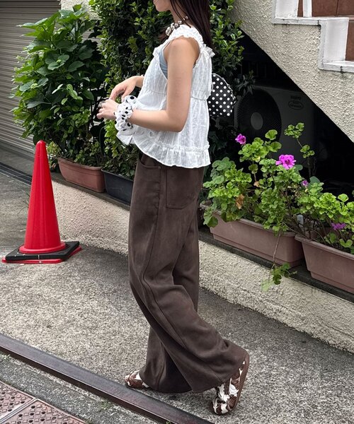 CIAOPANIC（チャオパニック）の「ウッドボタンドビーシャーリングキャミビスチェ（シャツ/ブラウス・レディース・ブラック/イエロー/ホワイト・ONE SIZE）」の17枚目の写真