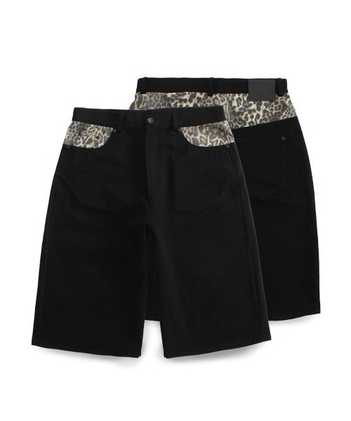 KEYMISERY(キーミザリー)の「A'GEM/9 × .kom 『KEYMISERY/キーミザリー』 Leopard Shaggy Bermuda Pants/レオパードシャギーバミューダパンツ(その他パンツ・メンズ・ブラック・M/L)」の2枚目の写真