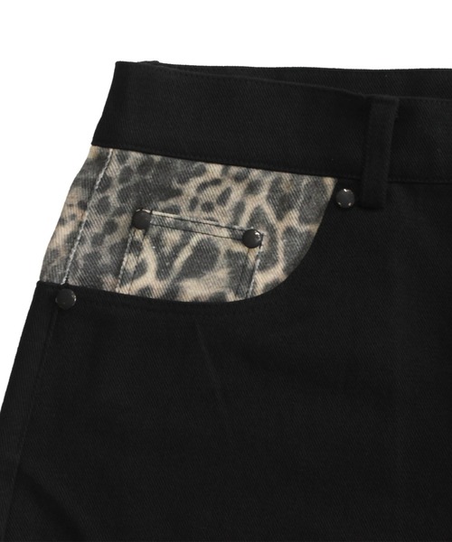 KEYMISERY(キーミザリー)の「A'GEM/9 × .kom 『KEYMISERY/キーミザリー』 Leopard Shaggy Bermuda Pants/レオパードシャギーバミューダパンツ(その他パンツ・メンズ・ブラック・M/L)」の8枚目の写真