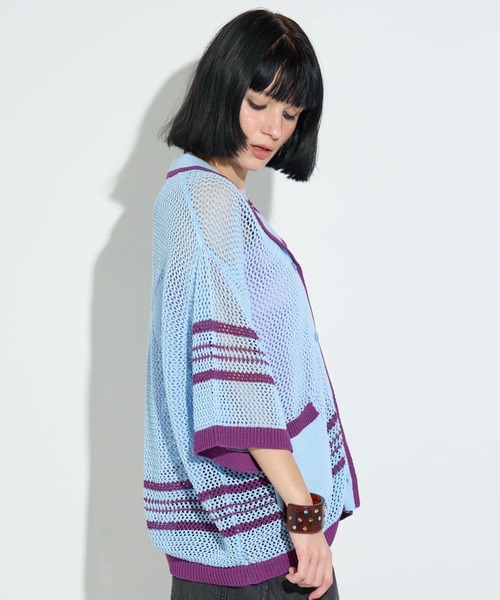 anna sui nyc(アナ スイ エヌ ワイ シー)の「anna sui nyc/アナ スイ エヌワイシー/メッシュニット半袖カーディガン(カーディガン/ボレロ・レディース・ホワイト/その他18/ブラック・F)」の10枚目の写真