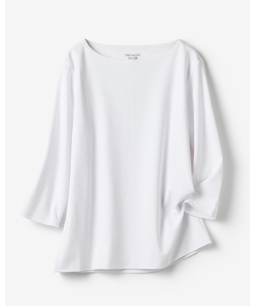 DoCLASSE( ドゥクラッセ)の「ボートネックN/7分袖・DoT(Tシャツ/カットソー・レディース・ダークブラウン/ブルー/チャコール/ライトピンク/ダークネイビー/ホワイト/ブラック/ライトグレー・L/M/S/LL/3L)」の10枚目の写真
