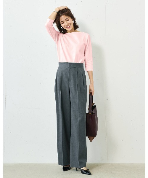 DoCLASSE( ドゥクラッセ)の「ボートネックN/7分袖・DoT(Tシャツ/カットソー・レディース・ダークブラウン/ブルー/チャコール/ライトピンク/ダークネイビー/ホワイト/ブラック/ライトグレー・L/M/S/LL/3L)」の21枚目の写真