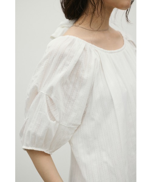 STYLEMIXER(スタイルミキサー)の「コットンストライプタックスリーブワンピース(ワンピース・レディース・ホワイト/ブラック・SMALL/MEDIUM)」の12枚目の写真