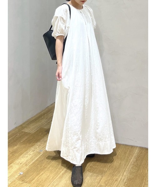 STYLEMIXER(スタイルミキサー)の「コットンストライプタックスリーブワンピース(ワンピース・レディース・ホワイト/ブラック・SMALL/MEDIUM)」の3枚目の写真