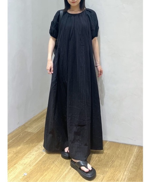STYLEMIXER(スタイルミキサー)の「コットンストライプタックスリーブワンピース(ワンピース・レディース・ホワイト/ブラック・SMALL/MEDIUM)」の5枚目の写真