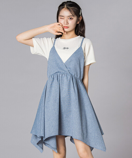 半袖Tシャツドッキングワンピース(130~160cm)（ワンピース）｜ZIDDY
