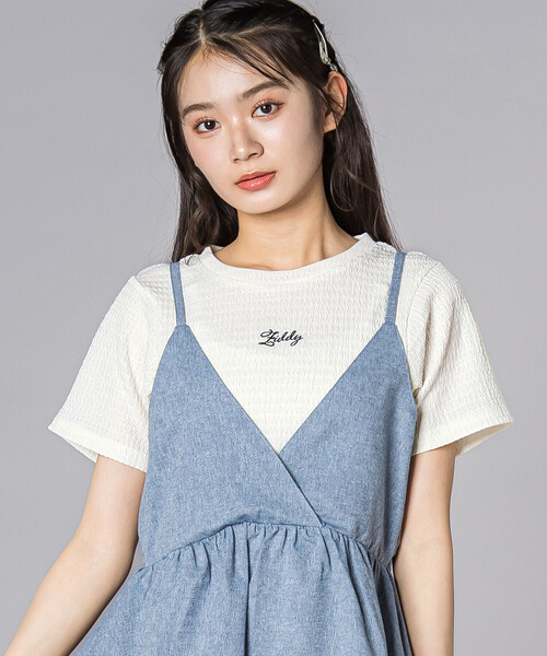 ZIDDY(ジディ)の「半袖Tシャツドッキングワンピース(130~160cm)(ワンピース・キッズ・ブルー・FREE/150cm/140cm)」の5枚目の写真