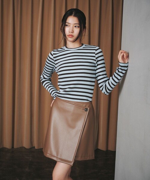 EMMEL REFINES（エメルリファインズ）の「＜EMMEL REFINES＞EM マルチボーダー ロングスリーブ プルオーバー（Tシャツ/カットソー・レディース・ライトブルー/ピンク・FREE）」の5枚目の写真