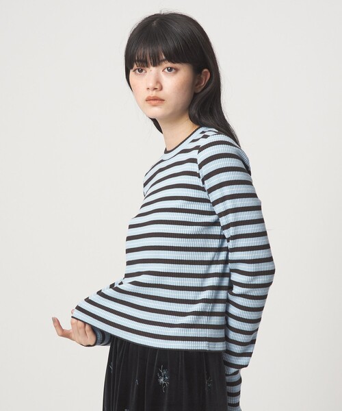 EMMEL REFINES（エメルリファインズ）の「＜EMMEL REFINES＞EM マルチボーダー ロングスリーブ プルオーバー（Tシャツ/カットソー・レディース・ライトブルー/ピンク・FREE）」の6枚目の写真