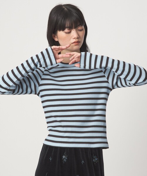 EMMEL REFINES（エメルリファインズ）の「＜EMMEL REFINES＞EM マルチボーダー ロングスリーブ プルオーバー（Tシャツ/カットソー・レディース・ライトブルー/ピンク・FREE）」の7枚目の写真