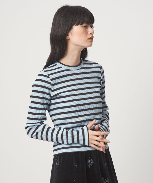 EMMEL REFINES（エメルリファインズ）の「＜EMMEL REFINES＞EM マルチボーダー ロングスリーブ プルオーバー（Tシャツ/カットソー・レディース・ライトブルー/ピンク・FREE）」の9枚目の写真