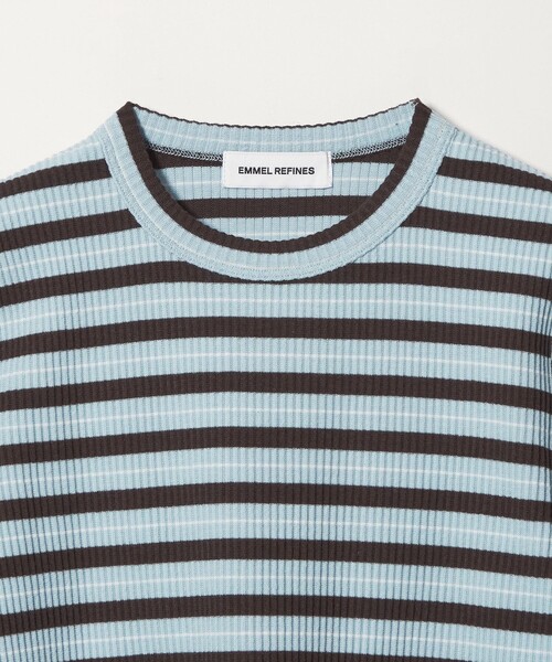 EMMEL REFINES（エメルリファインズ）の「＜EMMEL REFINES＞EM マルチボーダー ロングスリーブ プルオーバー（Tシャツ/カットソー・レディース・ライトブルー/ピンク・FREE）」の3枚目の写真