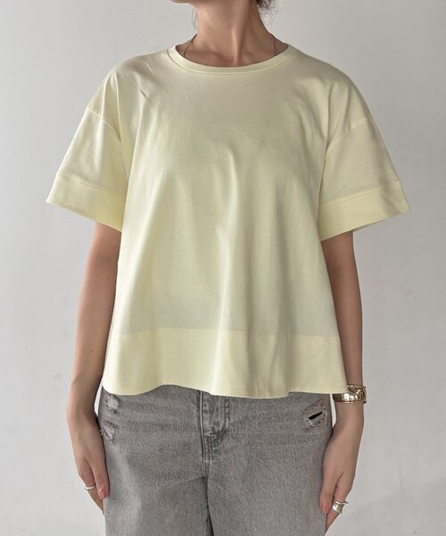 DouDou(ドゥドゥ)の「裾フレアTEE(Tシャツ/カットソー・レディース・チャコールグレー/ブラック/オフホワイト/イエロー・FREE)」の17枚目の写真
