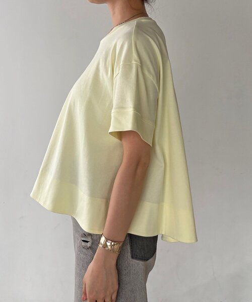 DouDou(ドゥドゥ)の「裾フレアTEE(Tシャツ/カットソー・レディース・チャコールグレー/ブラック/オフホワイト/イエロー・FREE)」の18枚目の写真