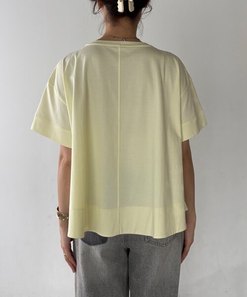 DouDou(ドゥドゥ)の「裾フレアTEE(Tシャツ/カットソー・レディース・チャコールグレー/ブラック/オフホワイト/イエロー・FREE)」の7枚目の写真