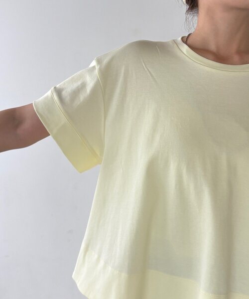 DouDou(ドゥドゥ)の「裾フレアTEE(Tシャツ/カットソー・レディース・チャコールグレー/ブラック/オフホワイト/イエロー・FREE)」の10枚目の写真